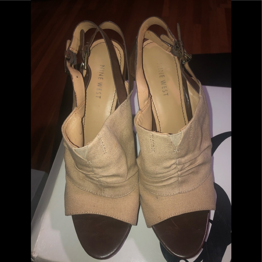 Nine West Nwaltan Sandals in Natural/Dark Brown